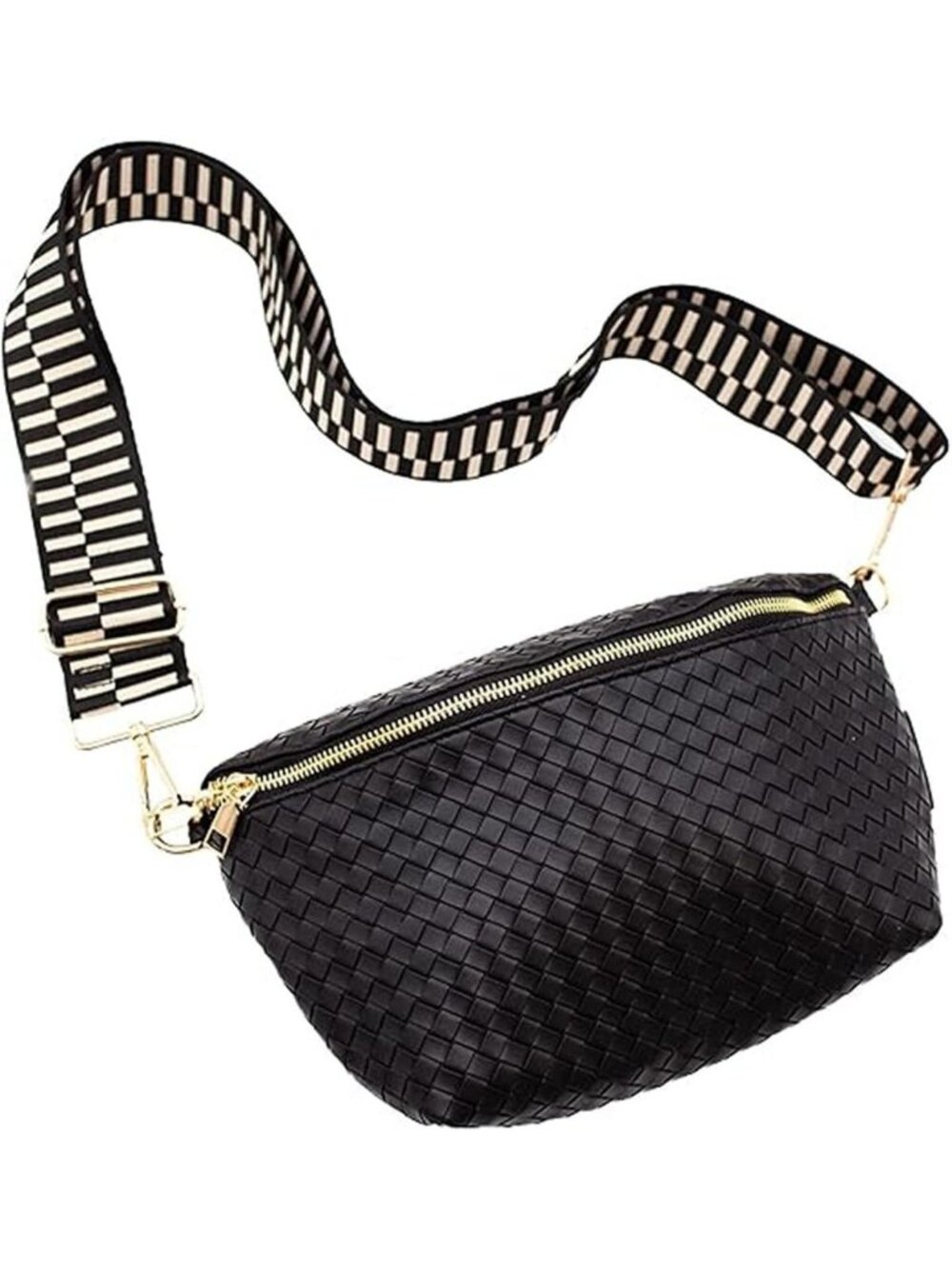 Chic Woven Crossbody Bag for Women | Vegan Leather Sling Handbag, Stylish